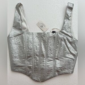 Windsor Cropped Top Silver Sparkly  Sizes M